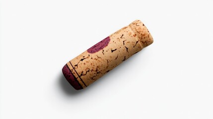 Wine Cork Close-Up: A detailed macro shot of a used wine cork, showcasing its natural texture and the subtle imprint of a wine bottle.  The deep burgundy wax seal adds a touch of elegance.