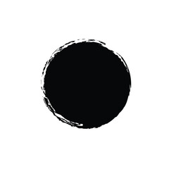 Round brush painted circle banner on white background. Black stamp vector. Vector illustration. Eps file 21.