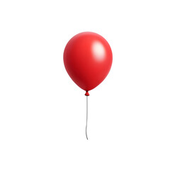 red helium balloon. Birthday balloon flying for party and celebrations. Isolated on white background. Generative AI