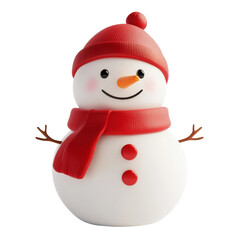Christmas snowman isolated on white background. Generative AI