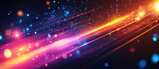 Obraz premium Abstract Light Trails and Glowing Particles