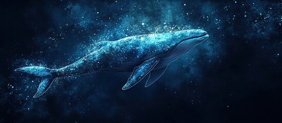 Fototapeta premium Humpback Whale in a Starry Sea