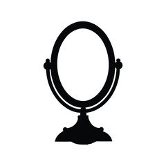mirror silhouette vector illustration for home decor design