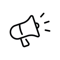 Megaphone line icon. Promotion symbol vector isolated on white background suitable for web and graphic design.