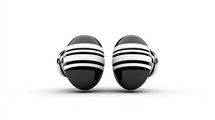 Sleek Black and White Cufflinks 