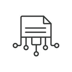 Document digitization, icon in line design. Document, digitization, digital, conversion, data, file, paperless on white background vector. Document digitization editable stroke icon