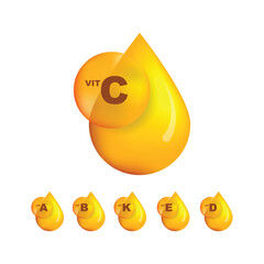 Drop oil vitamin icon symbol vector for information nutrition on template product food and drink