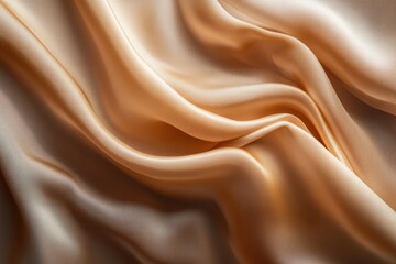 Fototapeta premium Beige Silk Fabric Close-Up