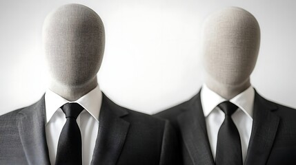 Elegant Mannequins in Tailored Suits Displayed Together