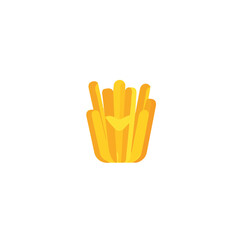 2D flat vector illustration cheese fries icon isolated on a white background.