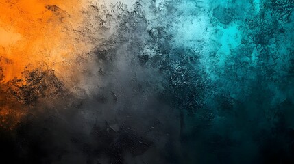 Abstract Gradient Background with Teal, Orange, and Black Tones