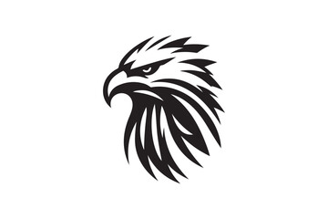 Eagle head silhouette vector art illustration