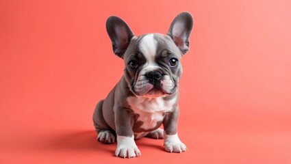 Fototapeta premium Adorable French Bulldog Puppy with Expressive Eyes