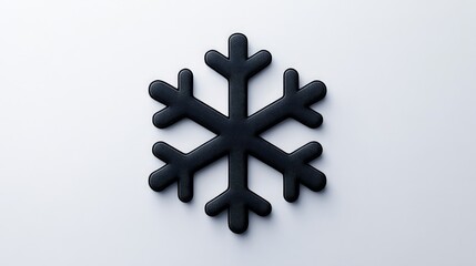 Black Snowflake Icon: Minimalist winter design.  A simple, elegant black snowflake icon on a clean background. Perfect for winter themed projects, holiday designs, or seasonal branding. 