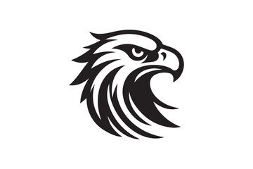 Eagle head silhouette vector art illustration