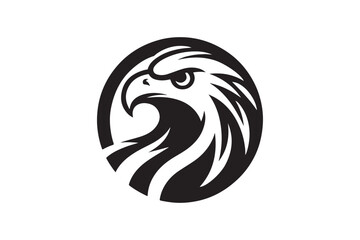 Eagle head silhouette vector art illustration