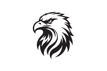 Eagle head silhouette vector art illustration