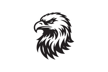 Eagle head silhouette vector art illustration