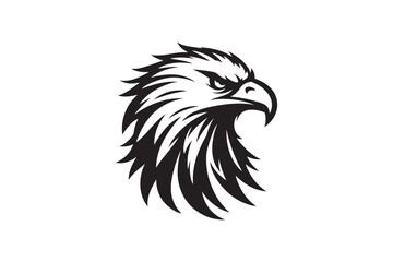 Eagle head silhouette vector art illustration