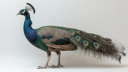 Obraz premium Peacock isolated on a white background