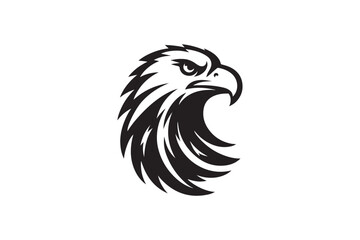 Eagle head silhouette vector art illustration