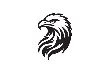 Eagle head silhouette vector art illustration