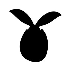Adorable rabbit with egg silhouette for easter decor. Funny, hand drawn illustration