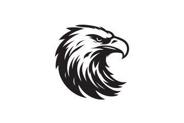 Eagle head silhouette vector art illustration