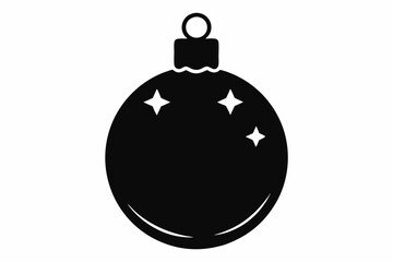 Christmas bauble silhouette vector, Christmas ball symbol icon design.