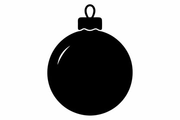 Christmas bauble silhouette vector, Christmas ball symbol icon design.