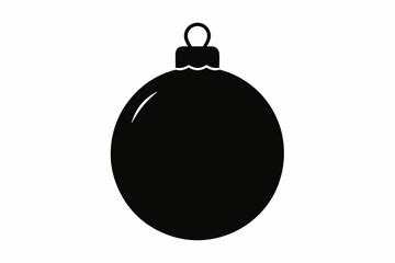 Christmas bauble silhouette vector, Christmas ball symbol icon design.
