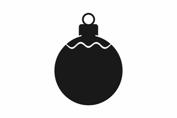 Christmas bauble silhouette vector, Christmas ball symbol icon design.