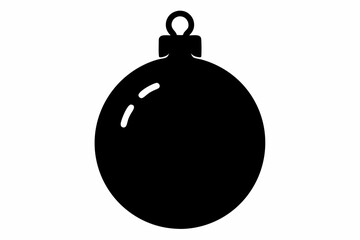 Christmas bauble silhouette vector, Christmas ball symbol icon design.