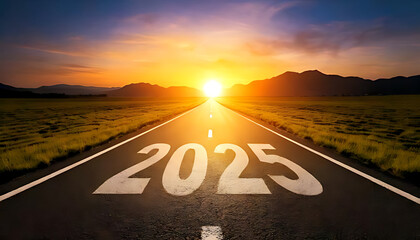 empty road stretches towards hopeful sunrise symbolizing brighter future success