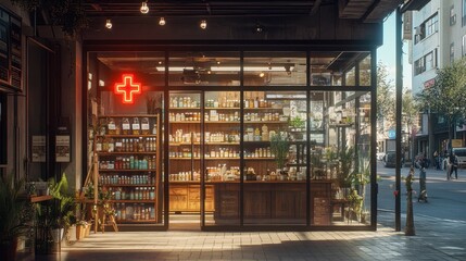 The Pharmacy with Neon Sign