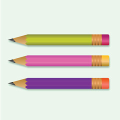 pink, green and purple pencil illustrations 