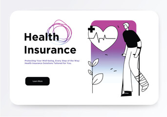 A visually appealing vector illustration depicting health insurance concepts. Vector illustration