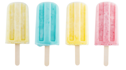 Colorful summer popsicles collection in front view for refreshing design concepts - png set transparent background