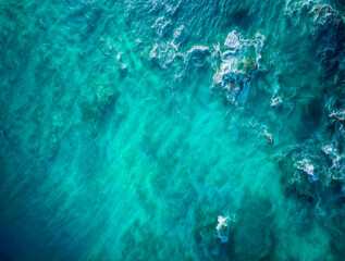 Fototapeta premium Drone view of tranquil turquoise tropical water