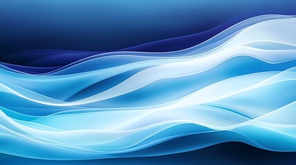 Fototapeta premium Abstract gradient blue wave background.