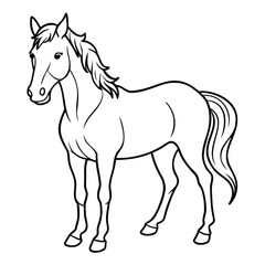 Obraz premium Cartoon Outline of a Horse