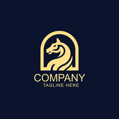 Modern horse silhouette logo. Vector illustration template, Premium brand identity concept