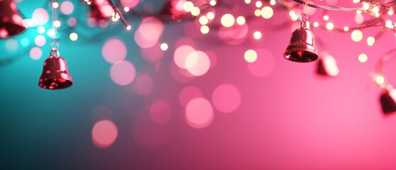 Colorful holiday decorations with lights.