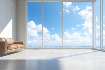 Fototapeta premium Modern Industrial Living Room with Metal Accents