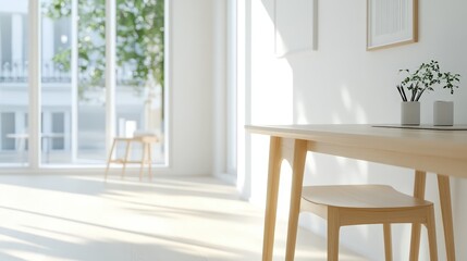 Fototapeta premium Minimalist Scandinavian Home Office Design