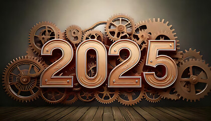 industrial design new year incorporates vintage typography style