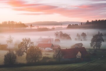 Fototapeta premium Beautiful foggy cinematic view