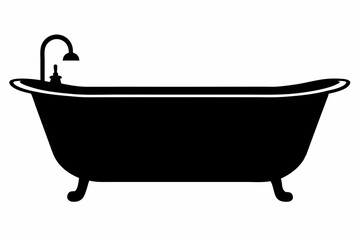 Bathtub icon, baby bathtub silhouette vector, Shower vector