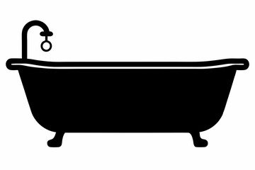 Bathtub icon, baby bathtub silhouette vector, Shower vector