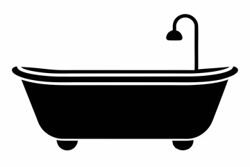 Bathtub icon, baby bathtub silhouette vector, Shower vector